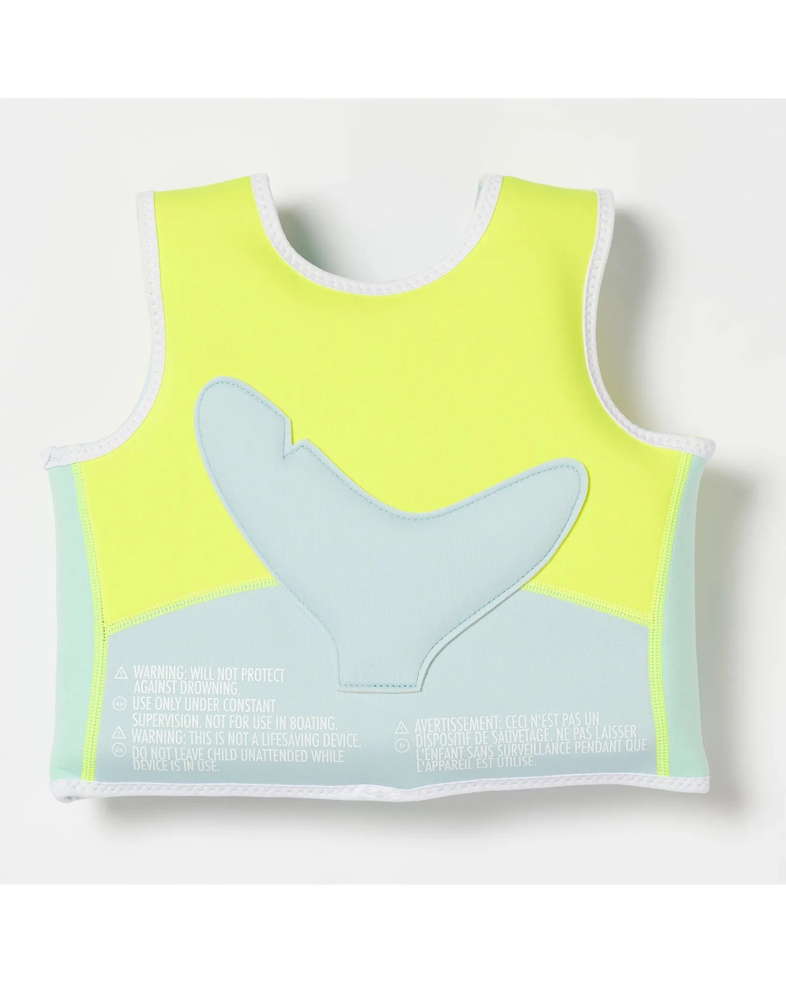 Sunnylife Salty the Shark Swim Vest 1-2 Aqua Neon Yellow