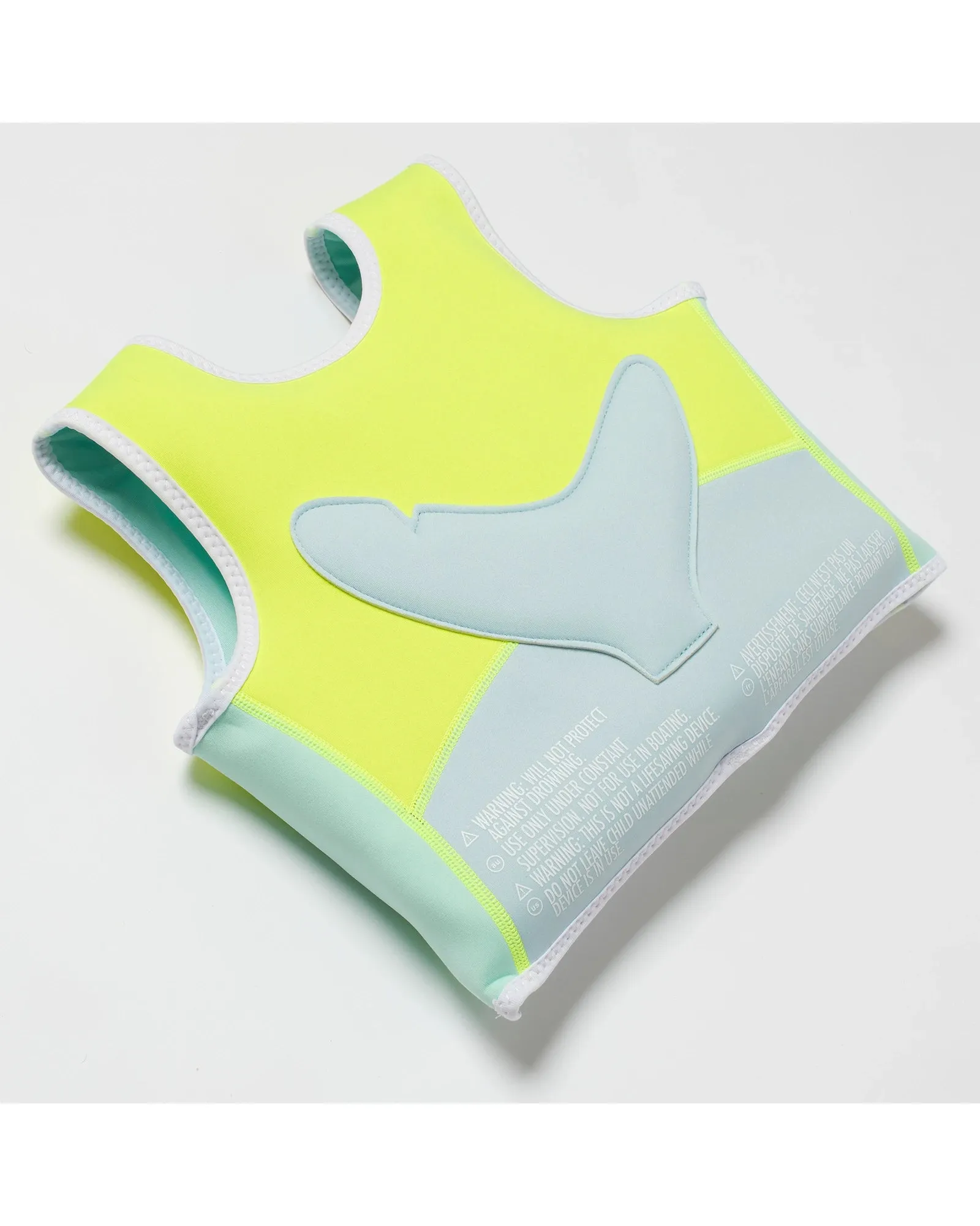 Sunnylife Salty the Shark Swim Vest 1-2 Aqua Neon Yellow