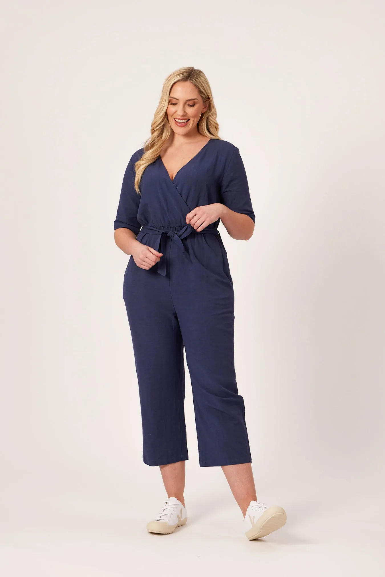 Suzanne - Wrap Jumpsuit - Navy