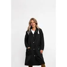 Sympli Water-Resistant Snap-It Coat with Silicone Coating 5522RC-BLK Black