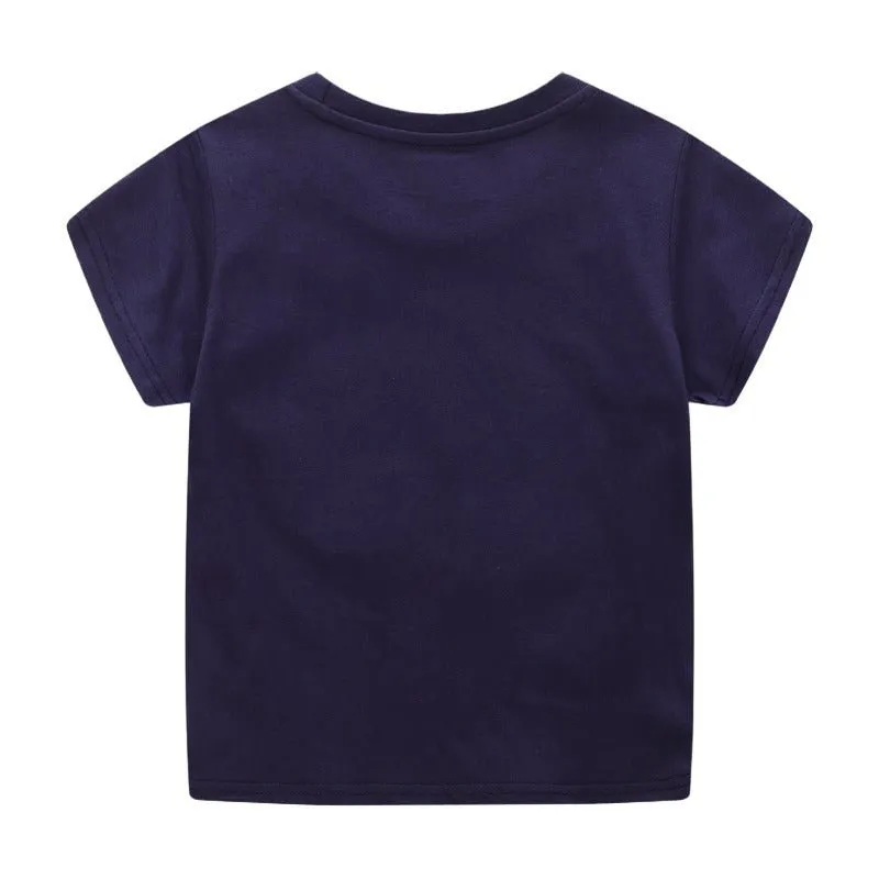 Truck Pattern Short Sleeve T-shirt for Boys