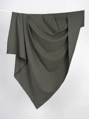 Tumbled Non Stretch Cotton - Khaki Green - Swatch