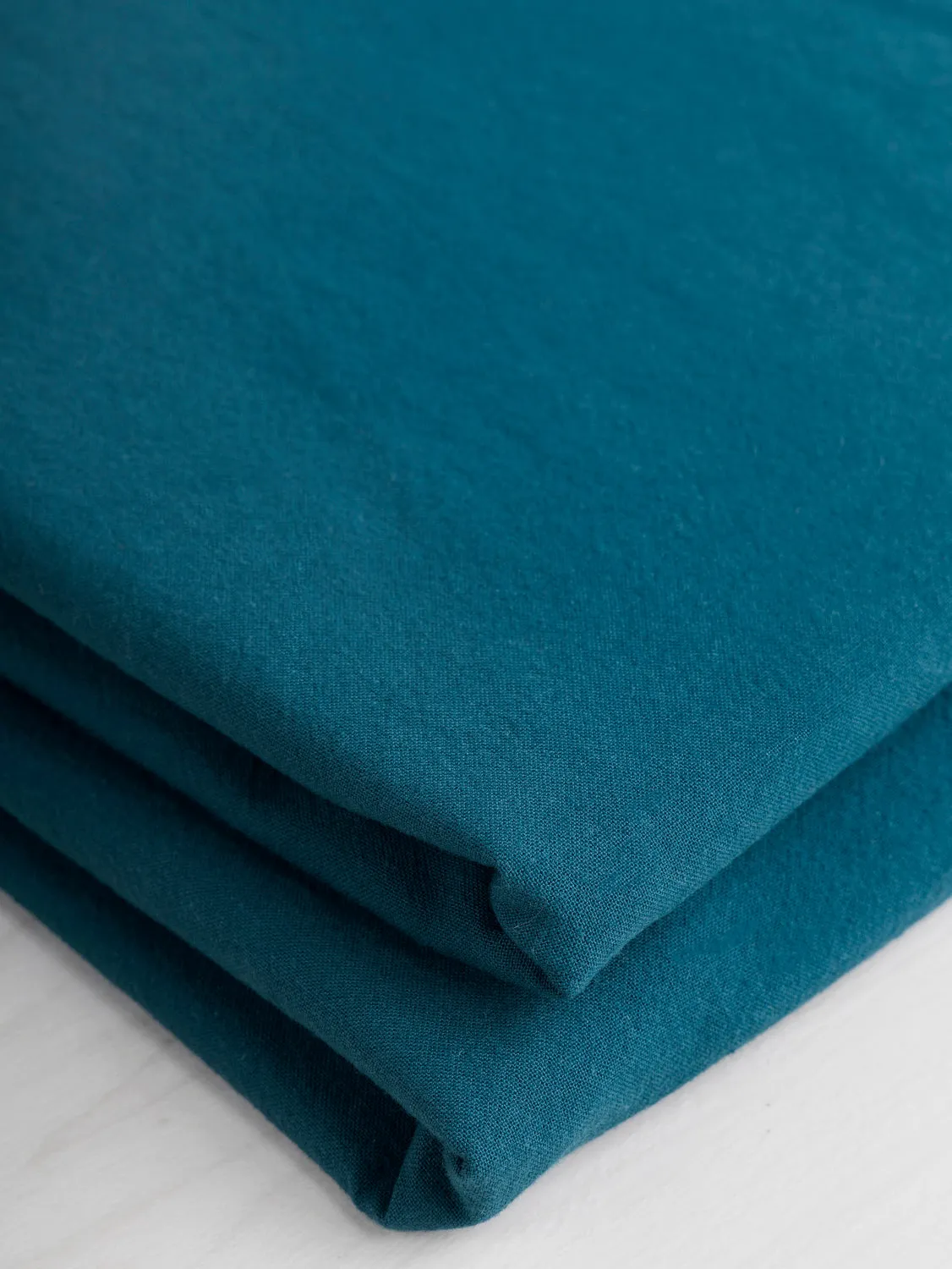 Tumbled Non Stretch Cotton - Ocean Blue