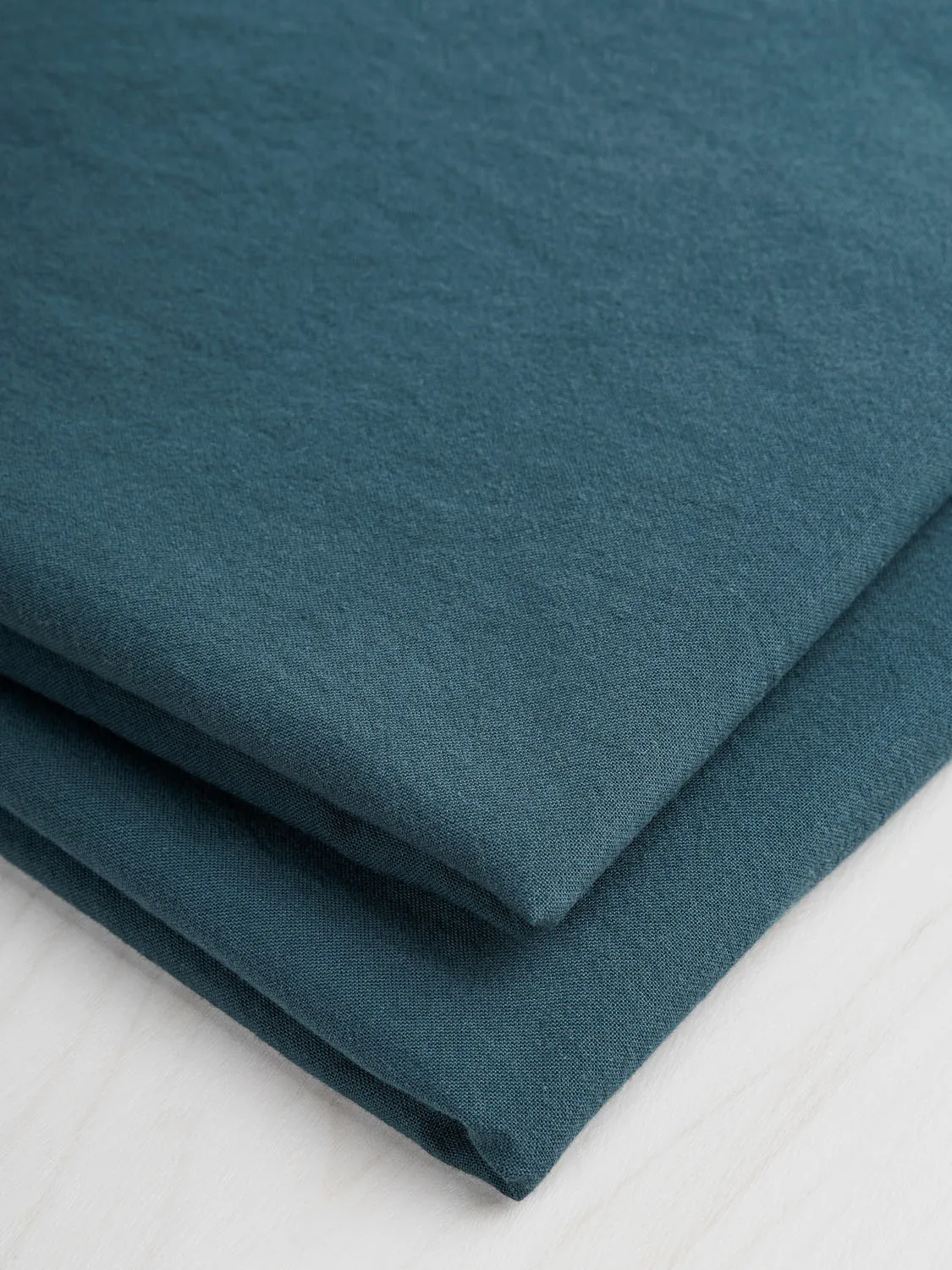 Tumbled Non Stretch Cotton - Teal - Swatch