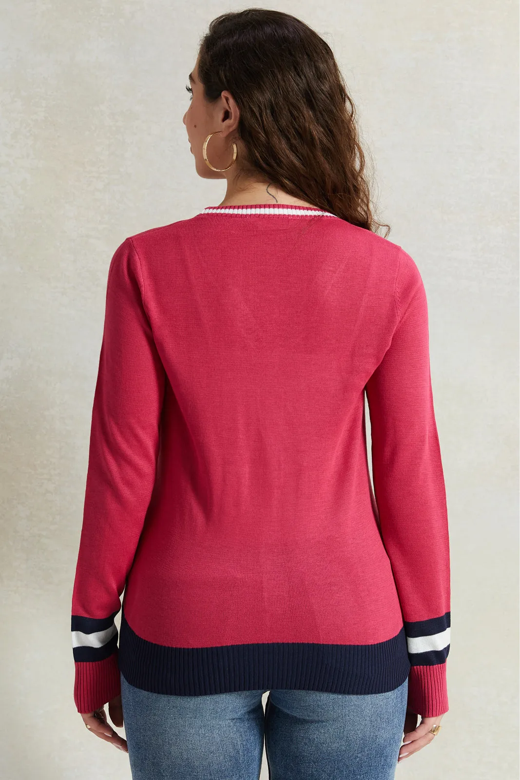 Women Pink Long Sleeved Sweater