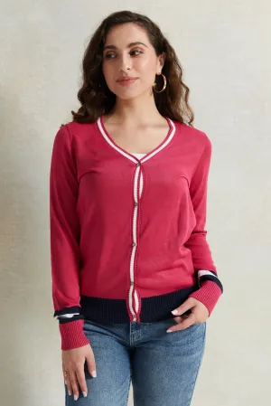 Women Pink Long Sleeved Sweater