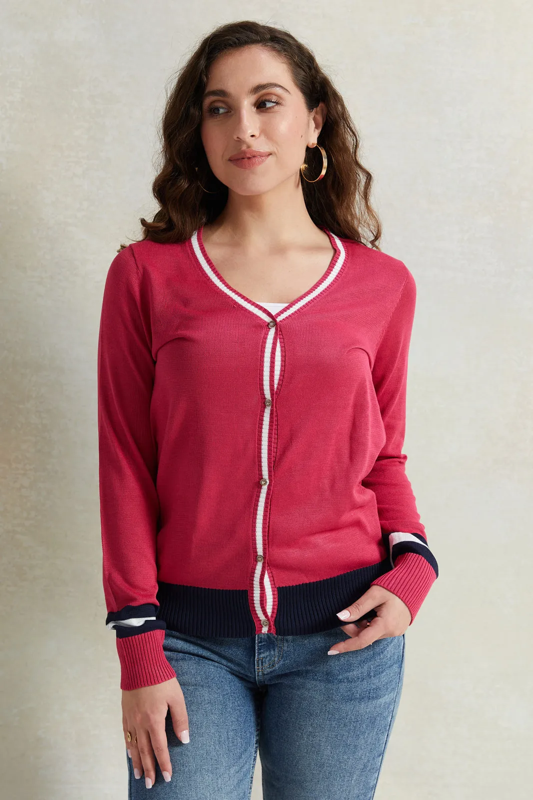 Women Pink Long Sleeved Sweater