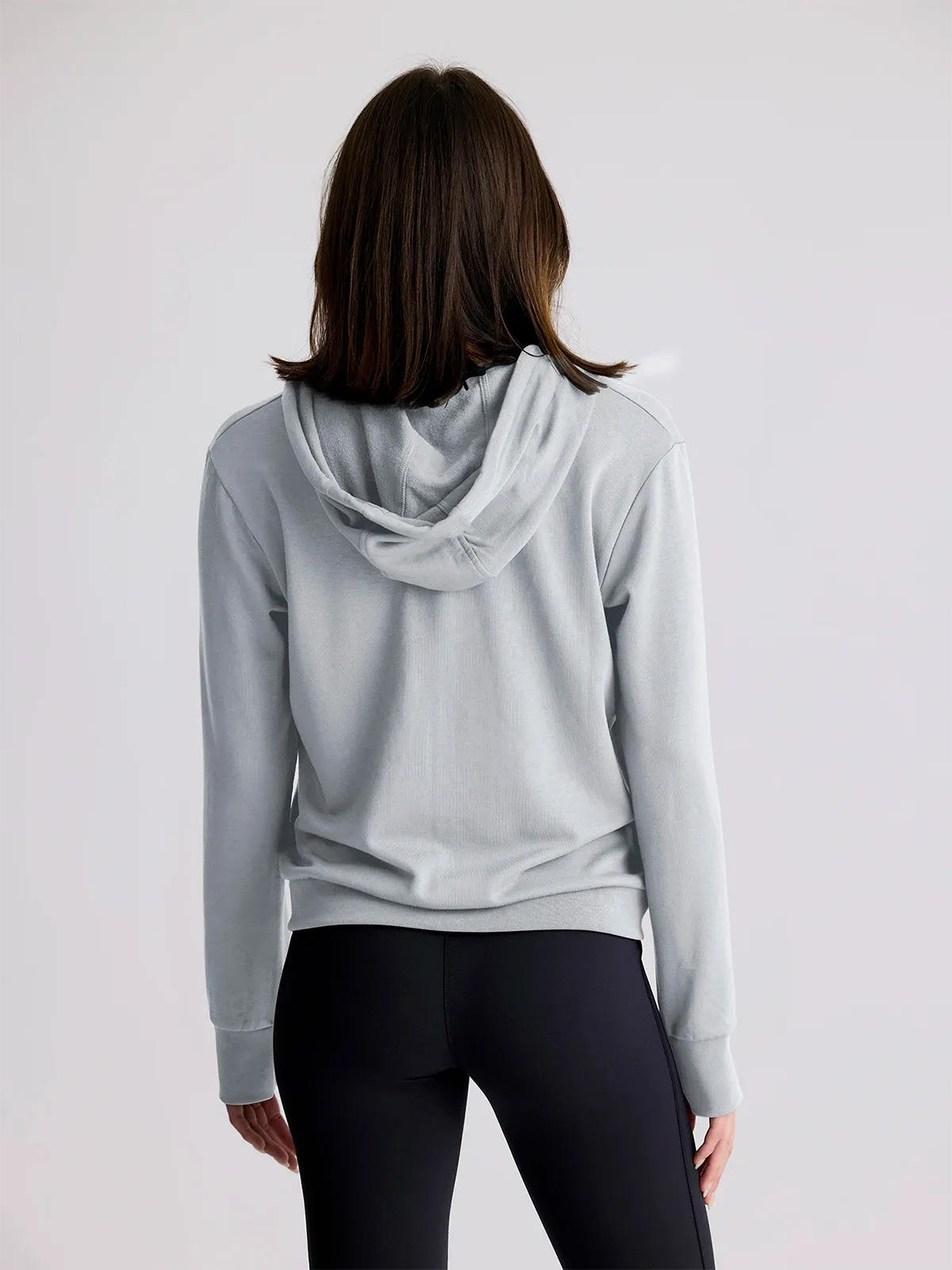 Women's Bamboo Lightweight Fleece Zip Hoodie - Light Heather Grey