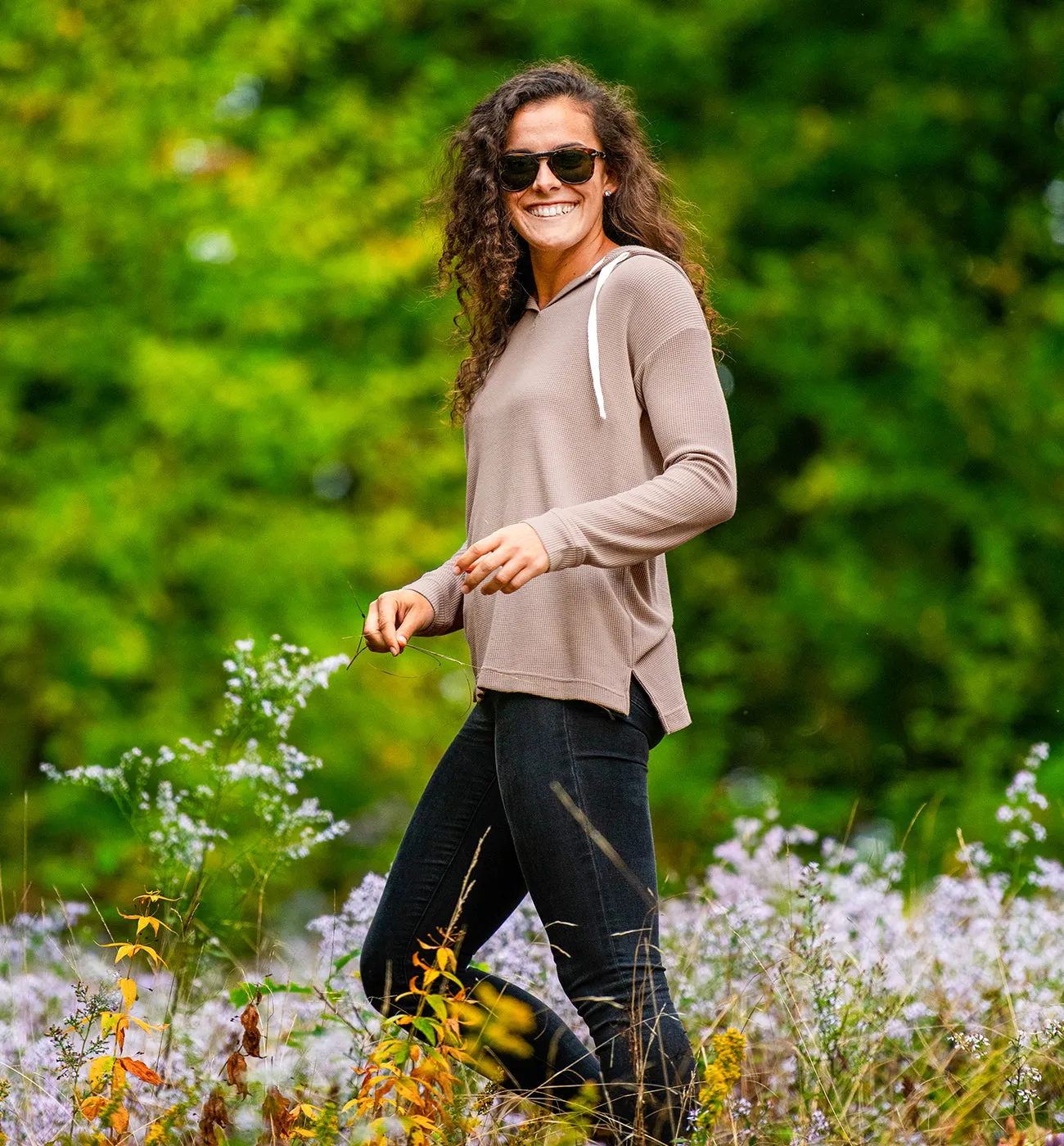 Women's Bamboo Waffle Hoodie - Dune