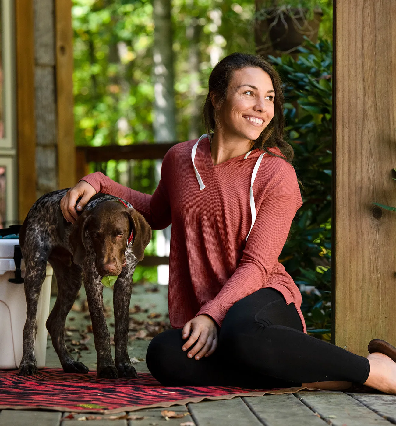 Women's Bamboo Waffle Hoodie - Steel Grey