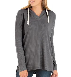 Women's Bamboo Waffle Hoodie - Steel Grey