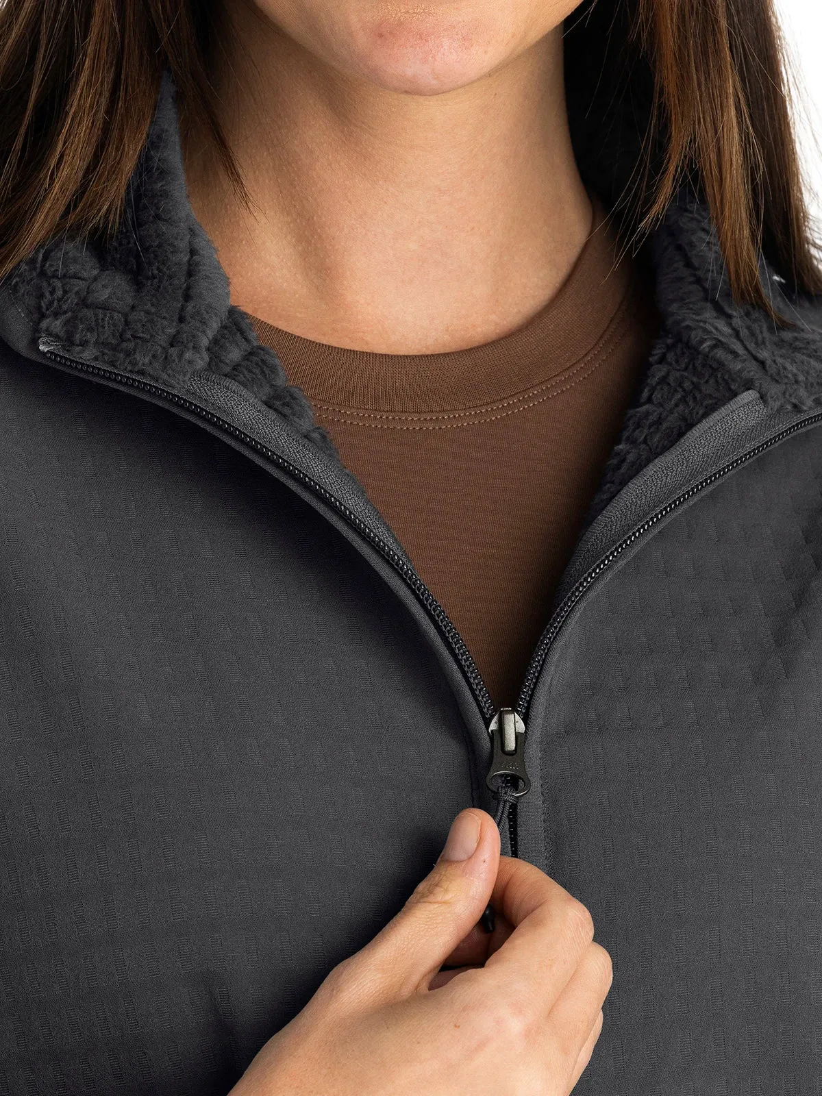 Women's Gridback Fleece Jacket - Black Sand