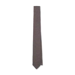 Wool Knitted Tie in Mole Grey